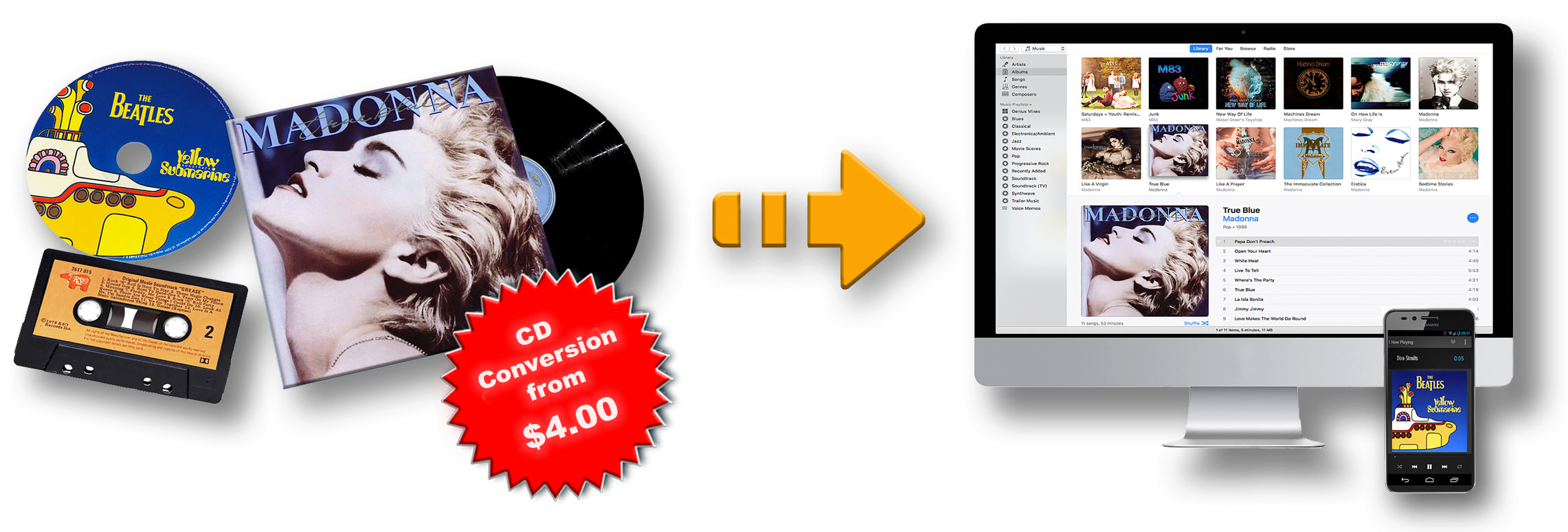 Convert Your Cassettes & Vinyl and rip your CDs to Digital MP3, WAV, AAC, AIFF or Apple Lossless Format
